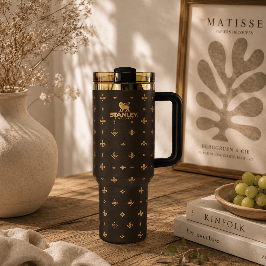 Noir Fleur Golden Tumbler