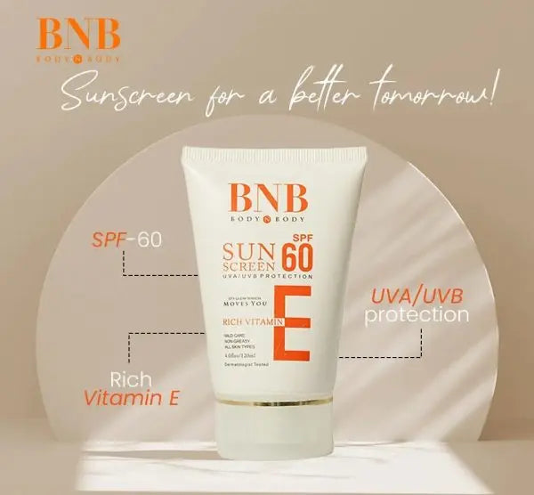 Bnb Sun Screen Spf-60 Rich Vitamin E Glowtrends