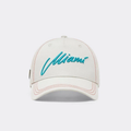 Ferrari Scuderia F1 Miami Grand Prix Adjustable Hat, White Miami Script Embroidered Cap For Racing Fans