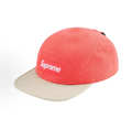 Supreme Ventile Canvas Camp Cap, Coral & Beige 5 Panel Hat Box Logo Adjustable Strap