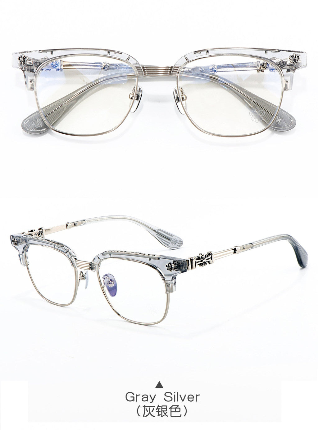 Chrome Hearts Chic Understated Luxury Style Half-Rim Glasses