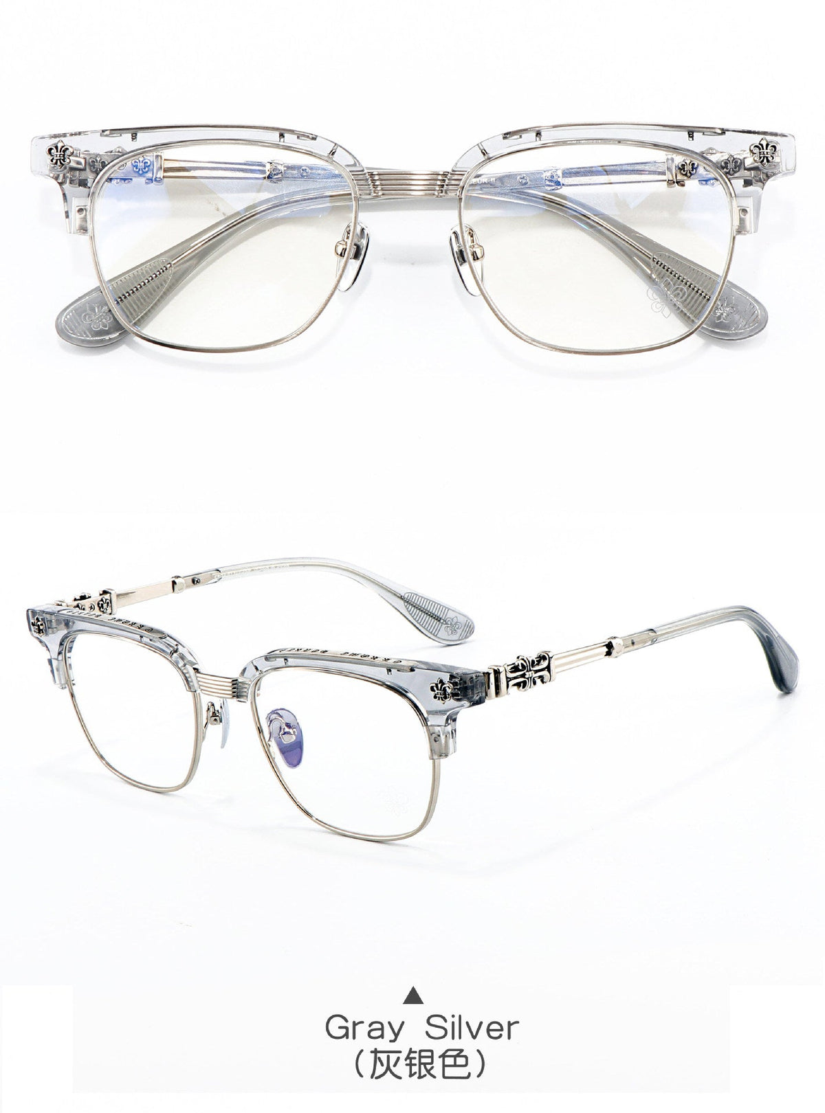Chrome Hearts Chic Understated Luxury Style Half-Rim Glasses