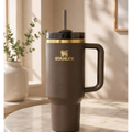 Stanley Quencher 40 oz Chocolate Gold Tumbler