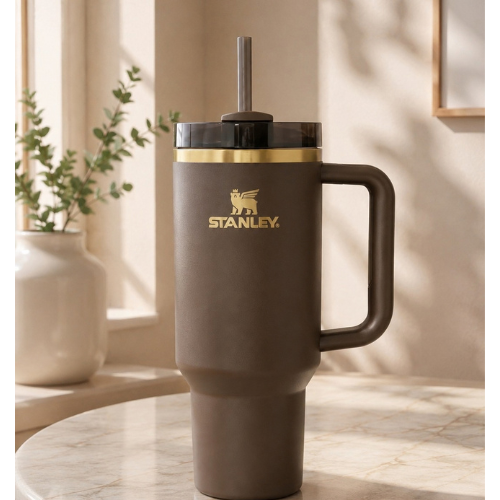 Stanley Quencher 40 oz Chocolate Gold Tumbler